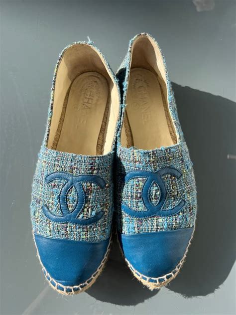 Scarpette Chanel in Pelle Blu taglia 38.5 EU 